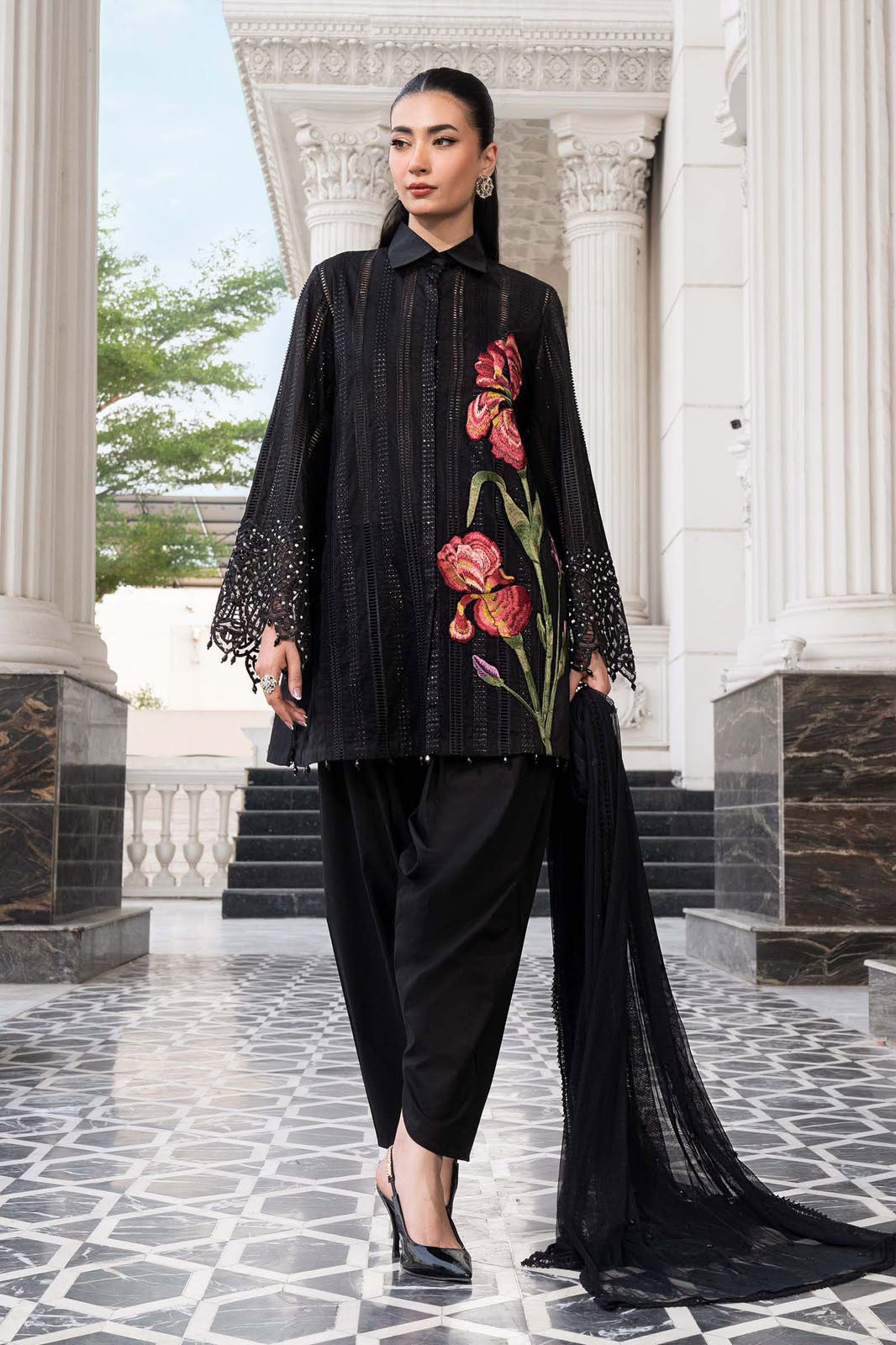 Maria B. 6183 Winter Dhanak Embroidered 3 Piece Suit