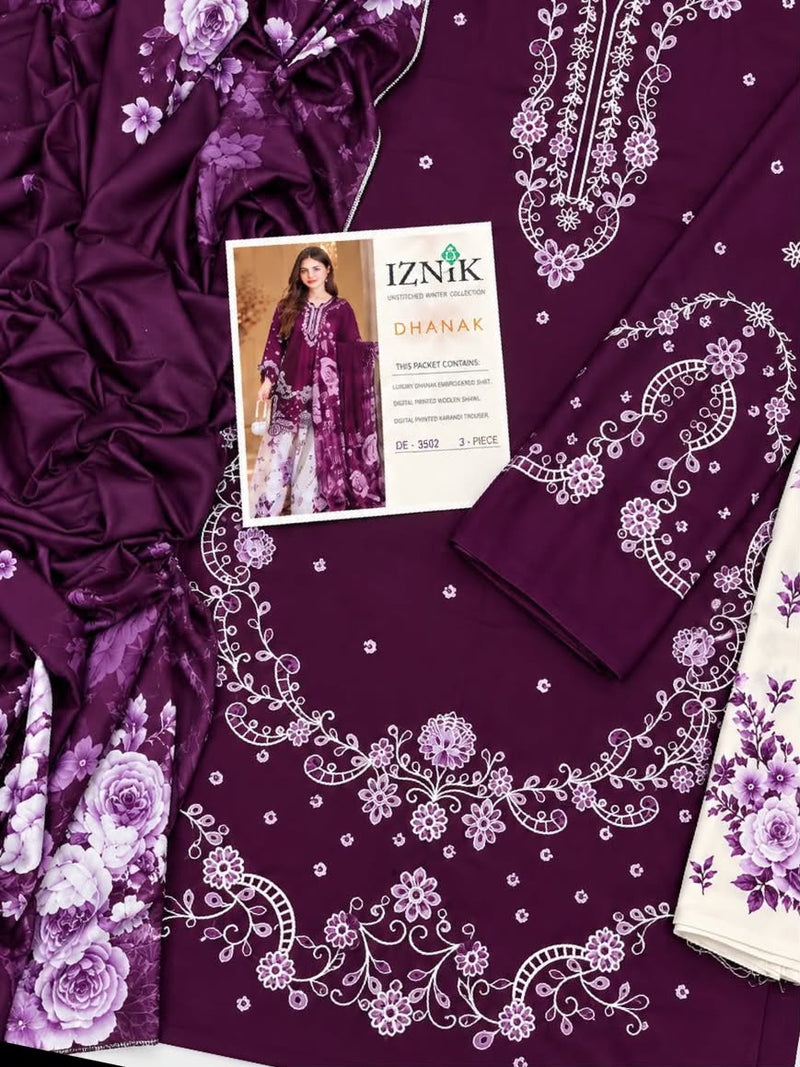 Zara Shah Jahan 4124 Winter Dhanak Embroidered 3 Piece Suit